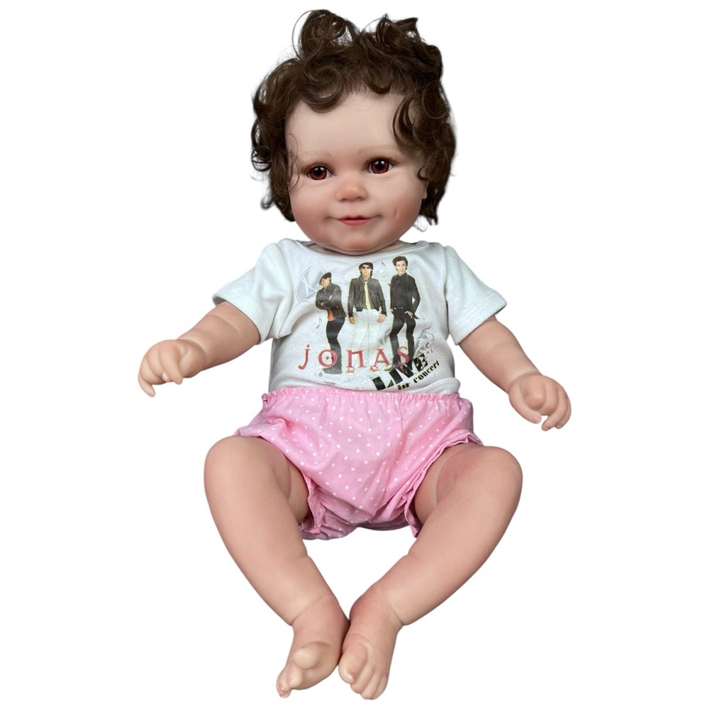 Reborn Baby Doll ,Realistic Happy Girl Doll With Outfit 17in Doll (Unmarked)
